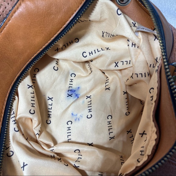 ChillX Large Leather Bag Purse with chain - Picture 8 of 9